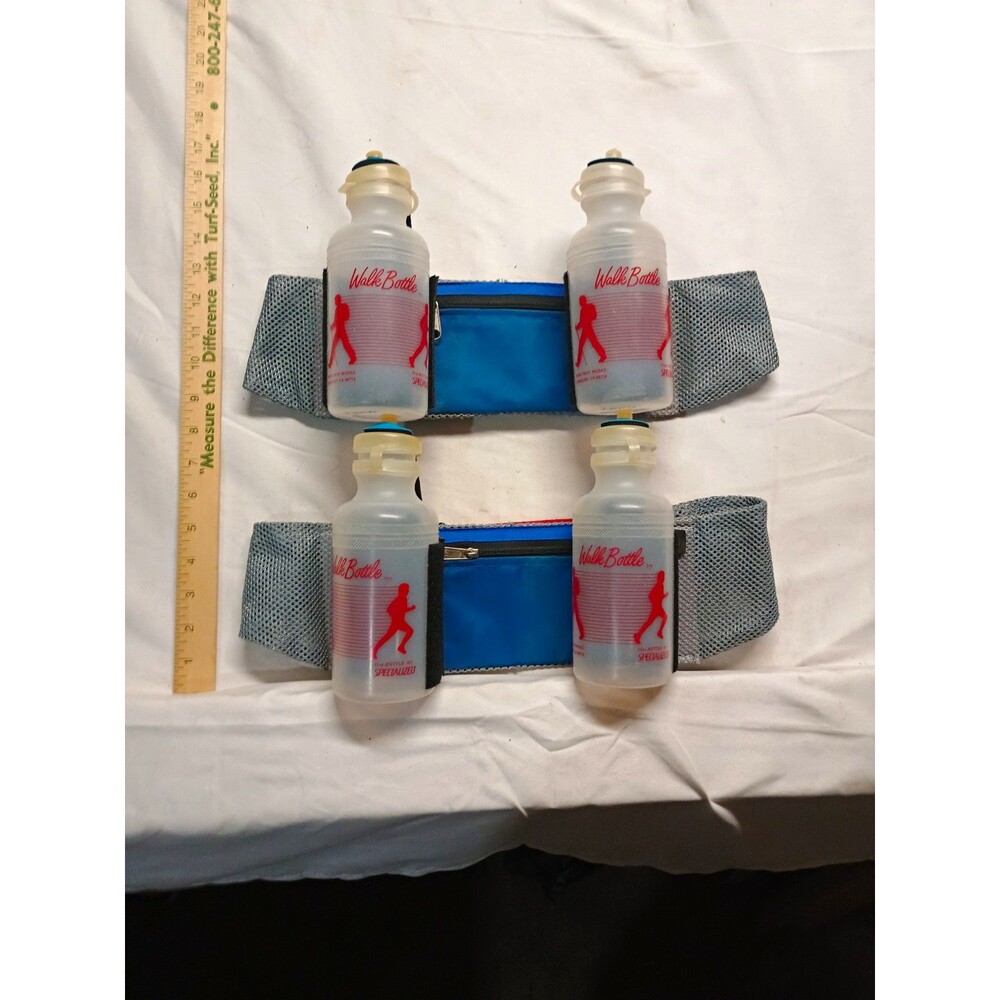 Lot 2 Vintage Mark Pack Works Walk Bottle Hydration Belts 4 Specialized Bottles